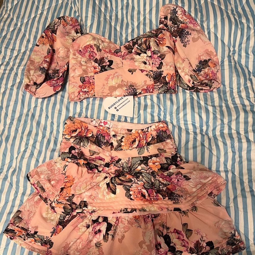 Buddy Love Pink Floral Two-Piece Set